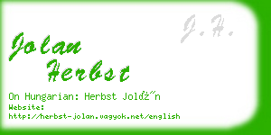 jolan herbst business card